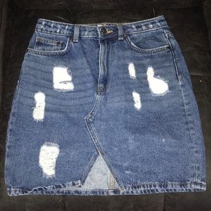 Denim midi skirt